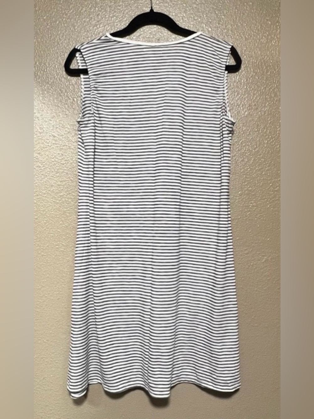 NEW Max Studio Dark Grey and White Striped Dress Lace Detail Vacation Summer - Picture 6 of 6